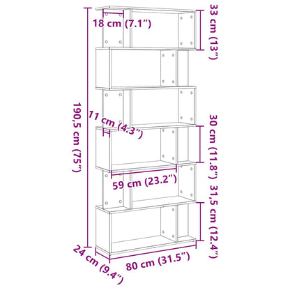 Libreria 80X24X190,5 Cm In Legno Ingegnerizzato