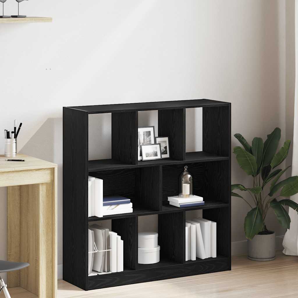 Libreria Nera 97,5X29,5X100 Cm In Legno Multistrato