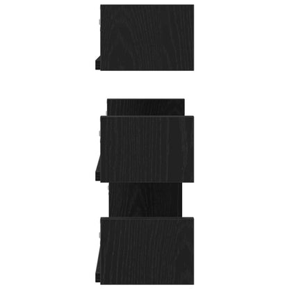 Mensole Parete 3Pz In Legno Multistrato Rovere Nero