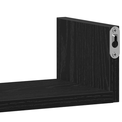 Mensole Parete 3Pz In Legno Multistrato Rovere Nero