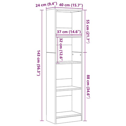 Libreria 40X24X In Legno Multistrato Rovere Nero