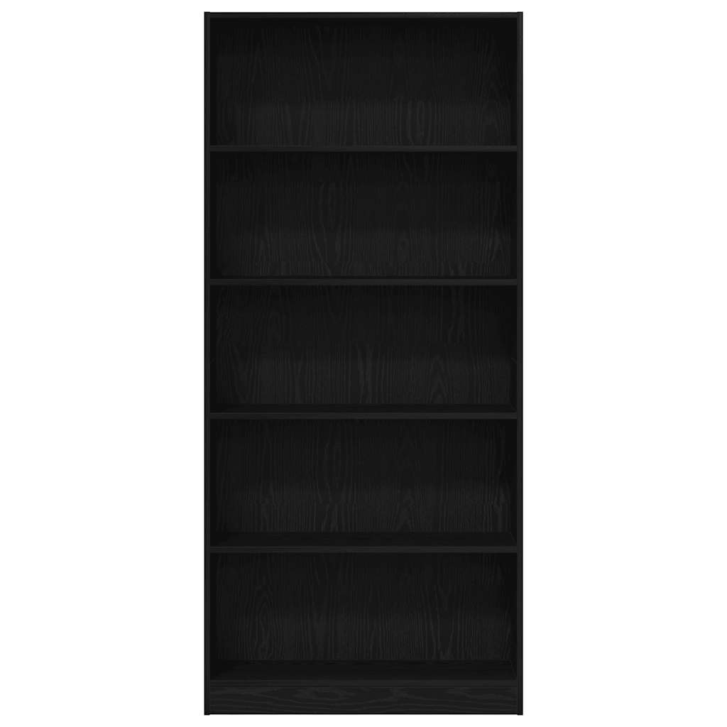 Libreria Rovere Nero 80X24X176 Cm In Legno Multistrato Rovere Nero