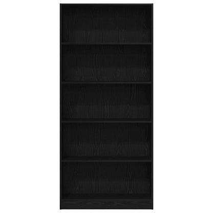 Libreria Rovere Nero 80X24X176 Cm In Legno Multistrato Rovere Nero