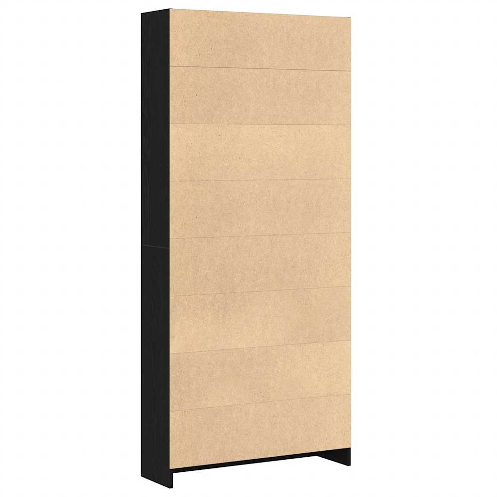 Libreria Rovere Nero 80X24X176 Cm In Legno Multistrato Rovere Nero