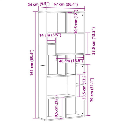 Libreria 67X24X161 Cm In Legno Multistrato