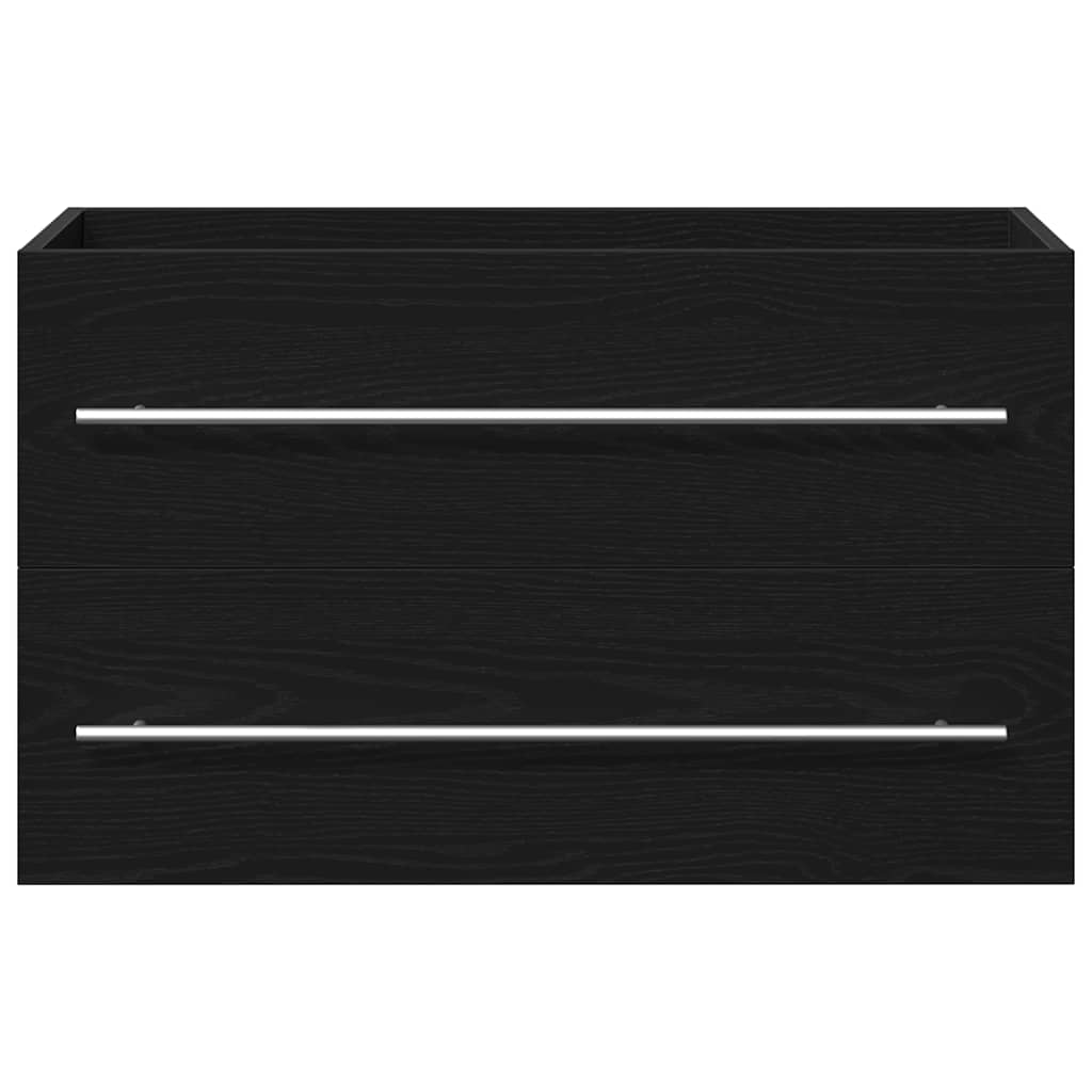 Mobile Lavabo Da Bagno 80X38,5X48 Cm In Truciolato Rovere Nero