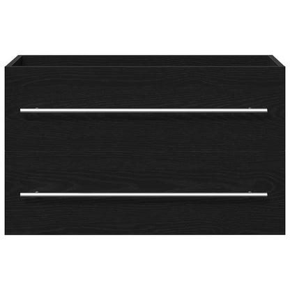 Mobile Lavabo Da Bagno 80X38,5X48 Cm In Truciolato Rovere Nero