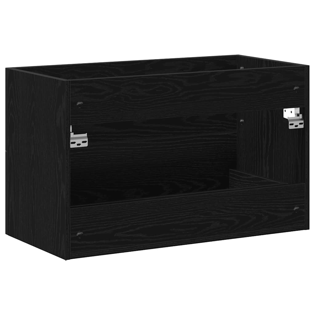 Mobile Lavabo Da Bagno 80X38,5X48 Cm In Truciolato Rovere Nero