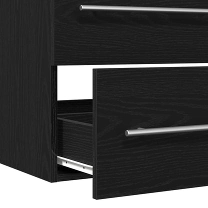 Mobile Lavabo Da Bagno 80X38,5X48 Cm In Truciolato Rovere Nero