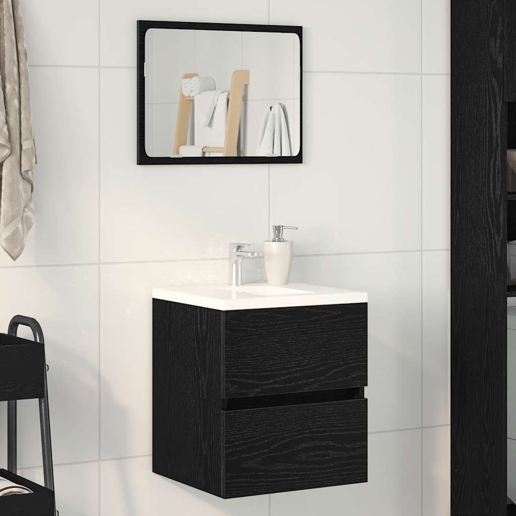 Mobile Lavabo 90X38,5X45 Cm In Legno Multistrato Rovere Nero