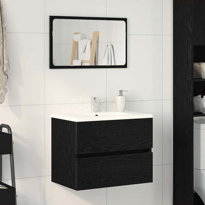 Mobile Lavabo 90X38,5X45 Cm In Legno Multistrato Rovere Nero