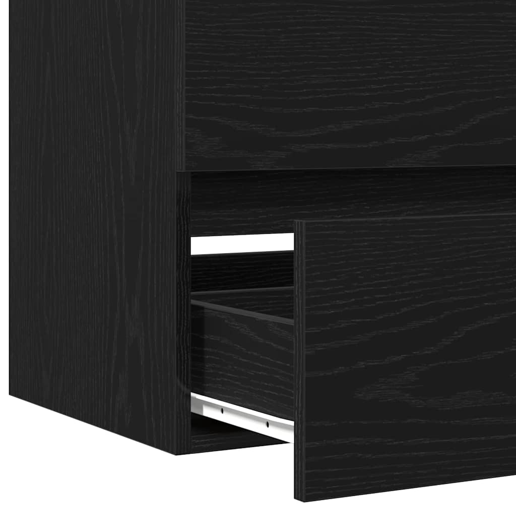 Mobile Lavabo 90X38,5X45 Cm In Legno Multistrato Rovere Nero