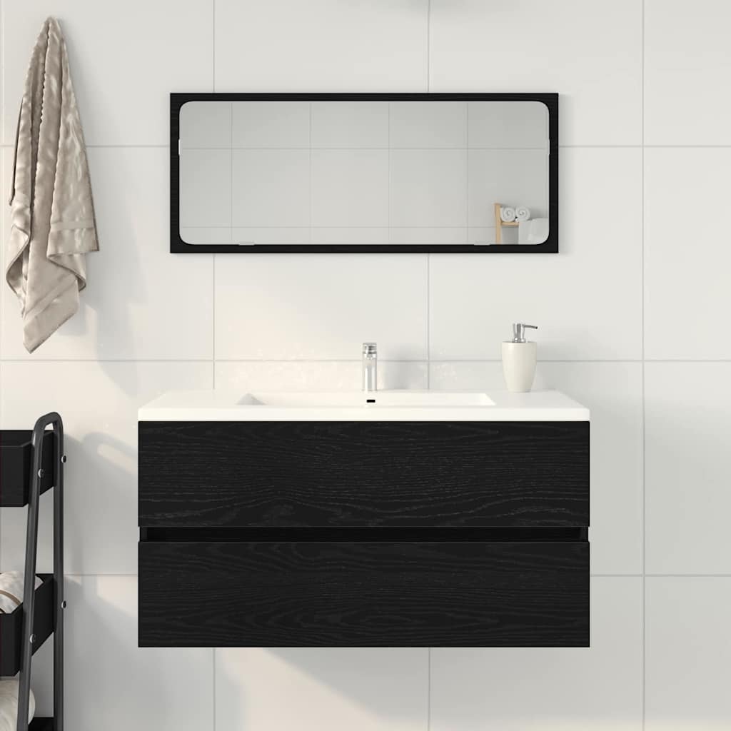 Mobile Lavabo 90X38,5X45 Cm In Legno Multistrato Rovere Nero