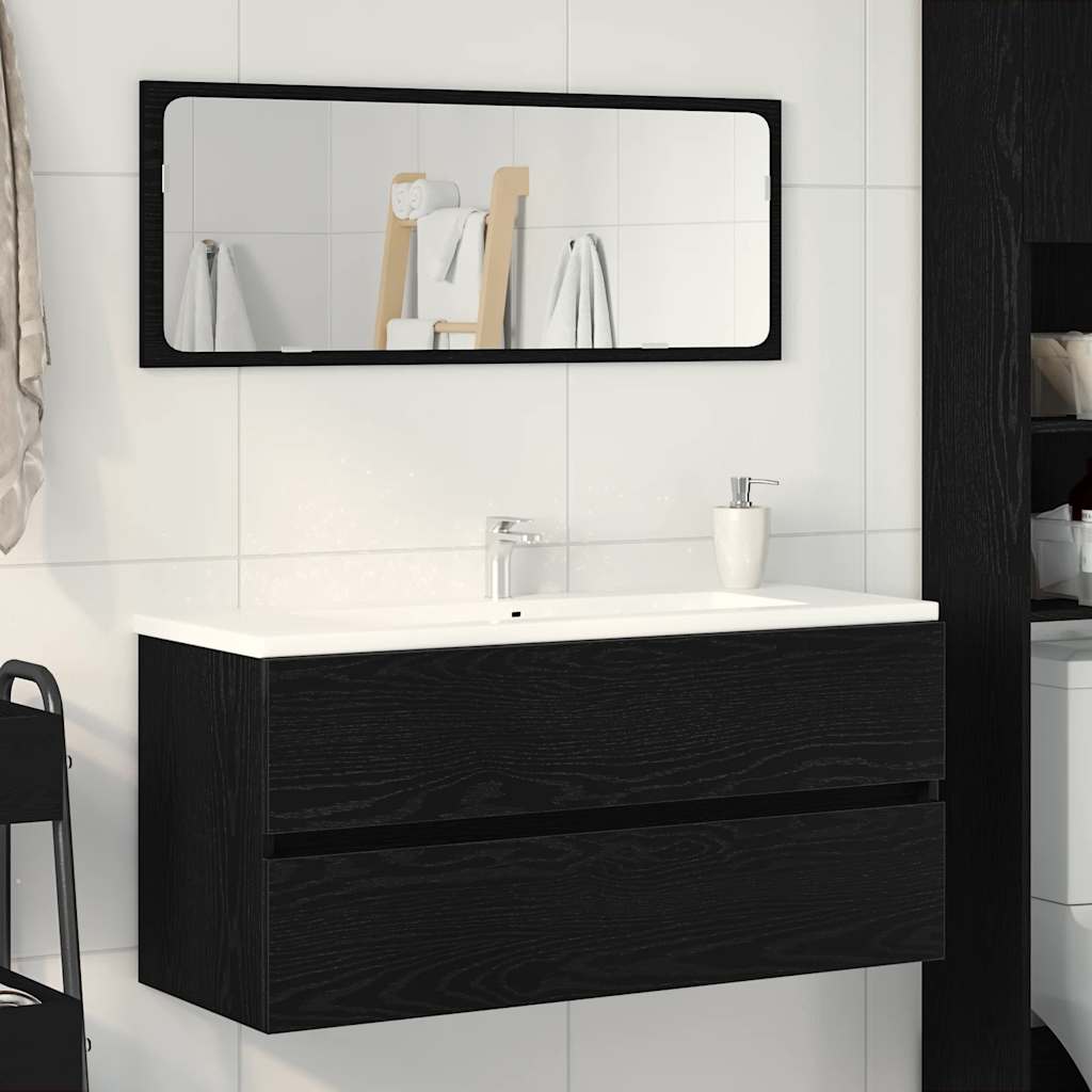Mobile Lavabo 90X38,5X45 Cm In Legno Multistrato Rovere Nero