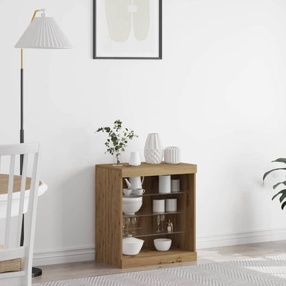 Credenza Con Luci Led Nera 60,5X37X67 Cm