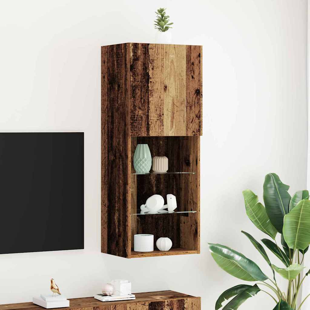Mobili Tv Con Luci Led 2 Pz 30,5X30X102 Cm