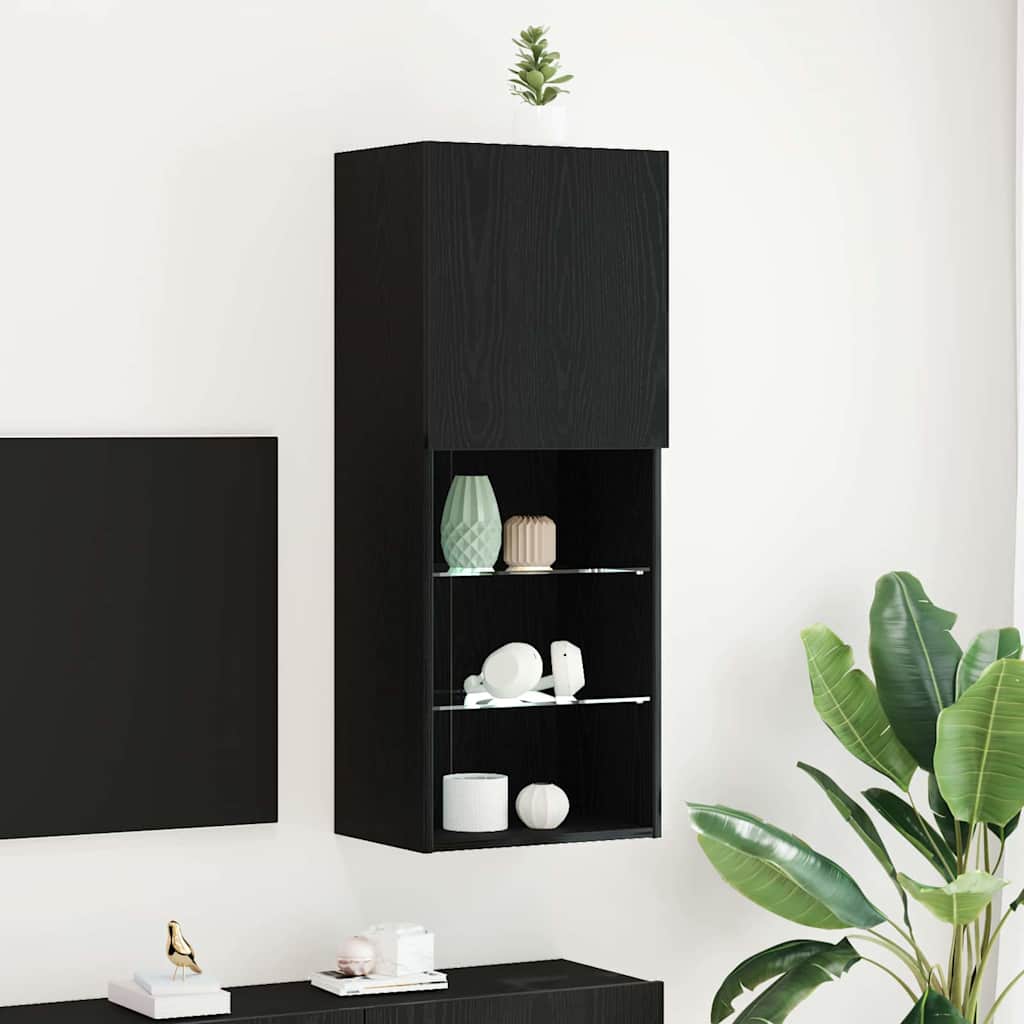 Mobili Tv Con Luci Led 2 Pz 30,5X30X102 Cm