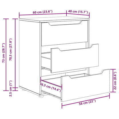 Credenza Visnes 60X40X73 Cm In Legno Multistrato