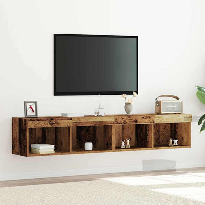 Mobili Porta Tv Con Luci Led 2 Pz Bianchi 80X30X30 Cm