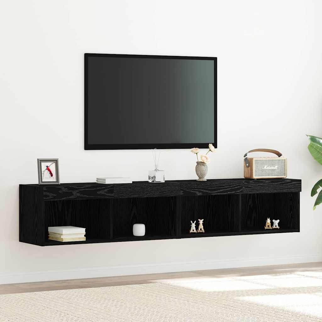 Mobili Porta Tv Con Luci Led 2 Pz Bianchi 80X30X30 Cm