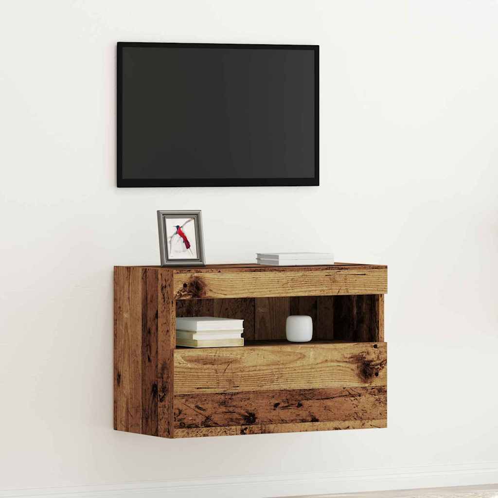 Mobile Tv A Parete Con Luci Led 60X30X40 Cm