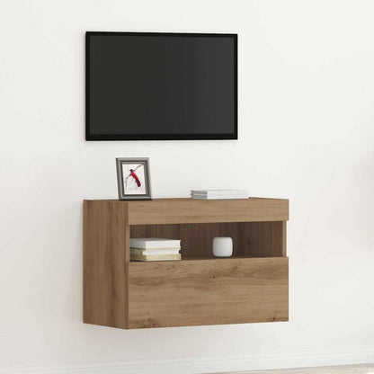 Mobile Tv A Parete Con Luci Led 60X30X40 Cm