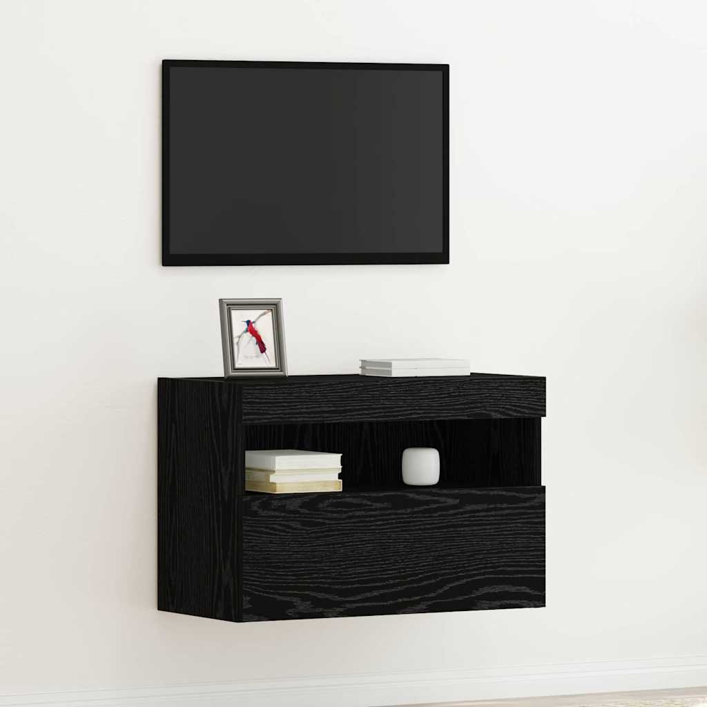 Mobile Tv A Parete Con Luci Led 60X30X40 Cm