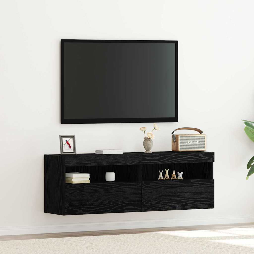 Mobile Tv A Parete Con Luci Led 60X30X40 Cm
