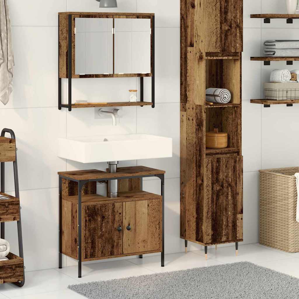 Set Mobili Da Bagno 2 Pz In Legno Multistrato