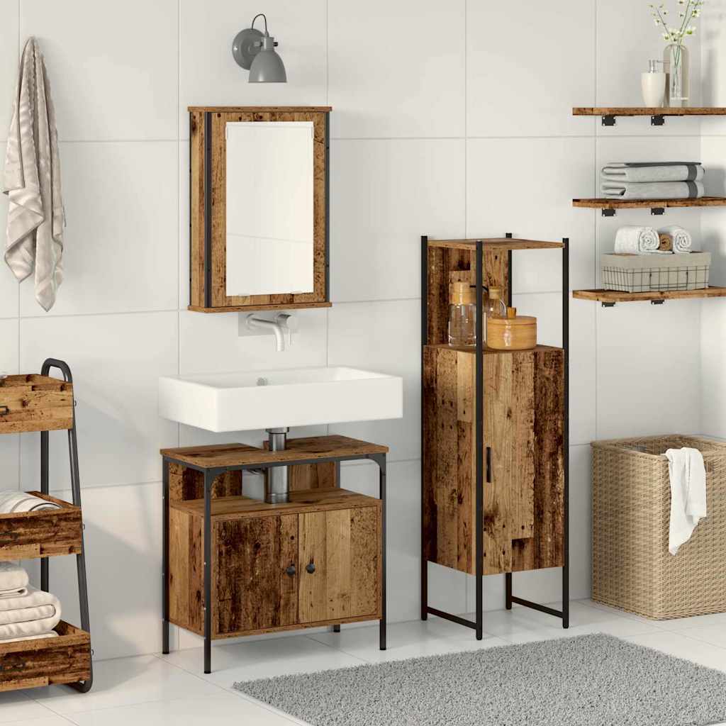 Set Mobili Da Bagno 3 Pz In Legno Multistrato