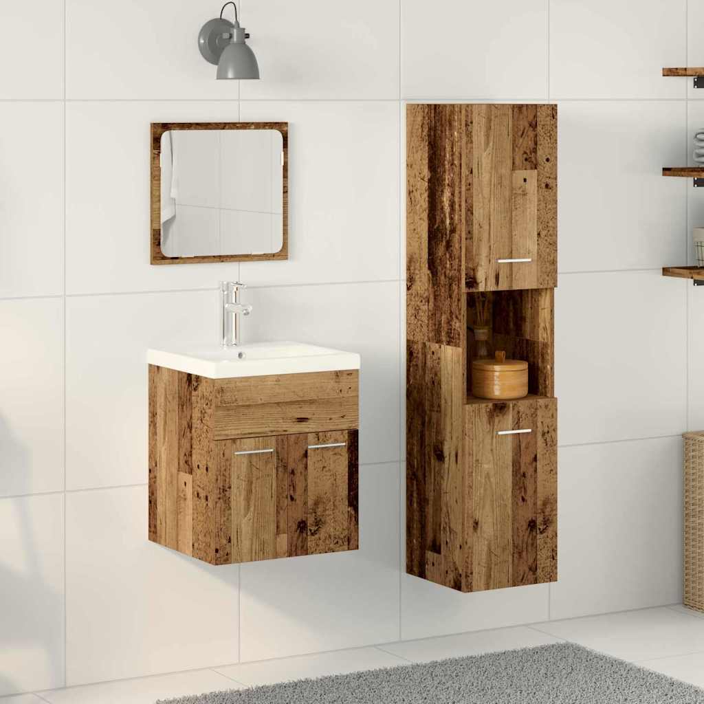 Set Mobili Da Bagno 4 Pz In Legno Multistrato