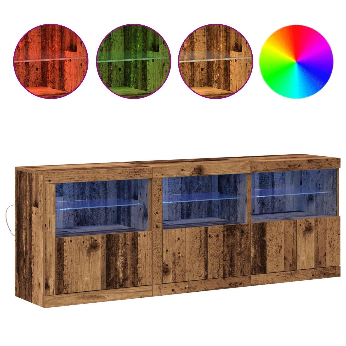 Madia Led 181 X 37 X 67 Cm Legno Multistrato