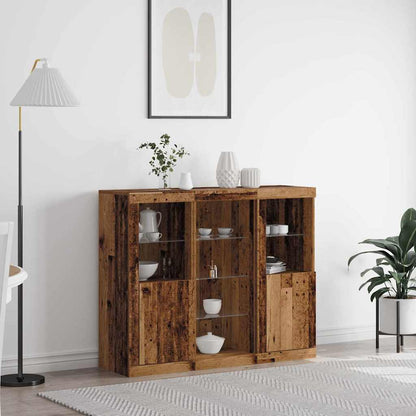 Credenze Con Luci Led 3 Pz In Legno Multistrato