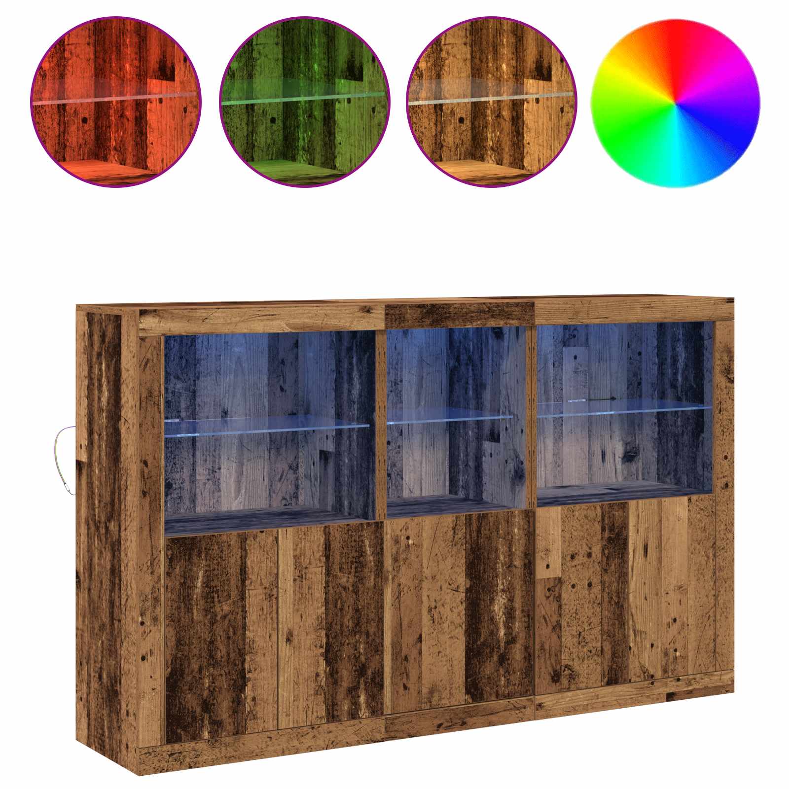 Madia Led 162 X 37 X 100 Cm Legno Multistrato