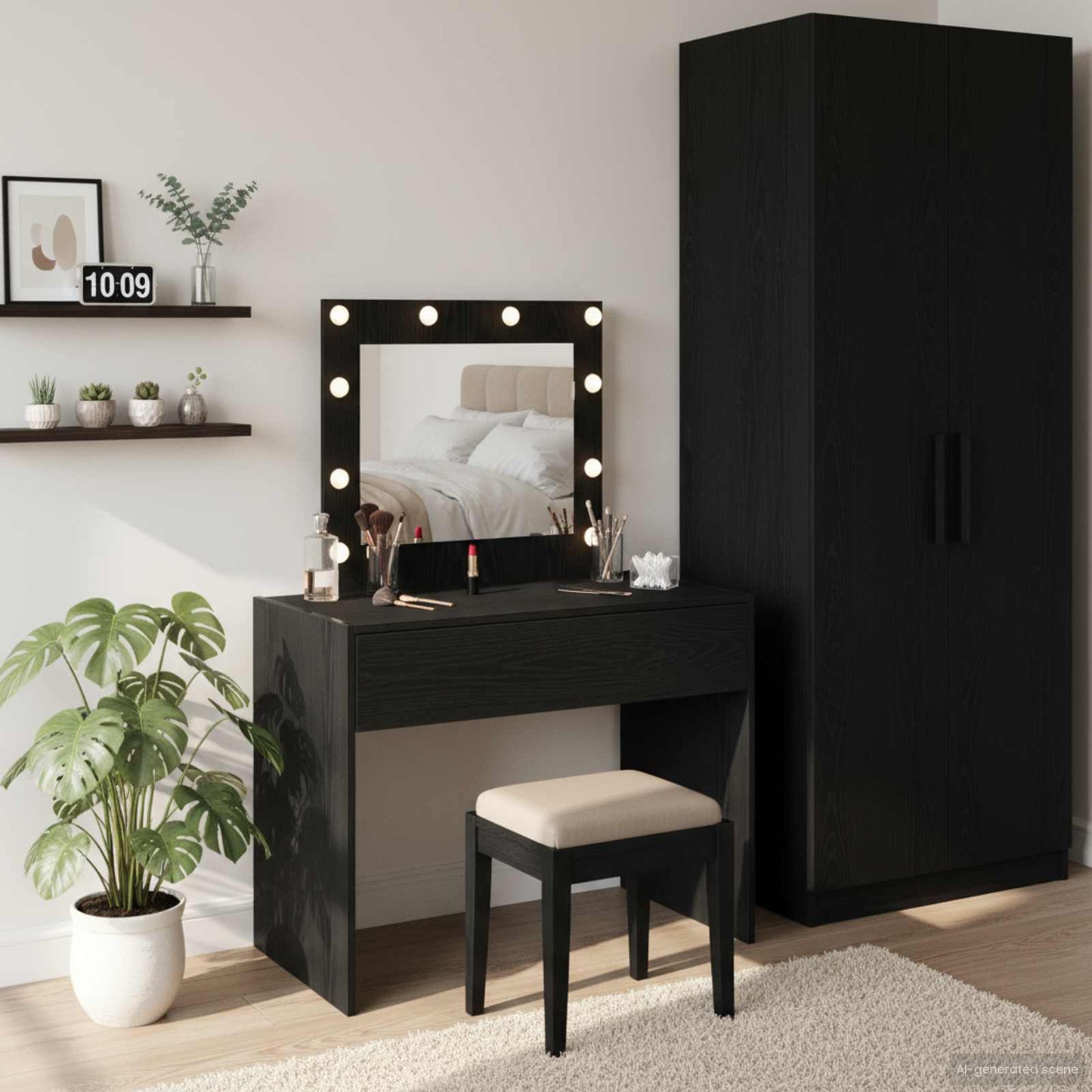 Tavolo Da Trucco Marrone Legno Multistrato