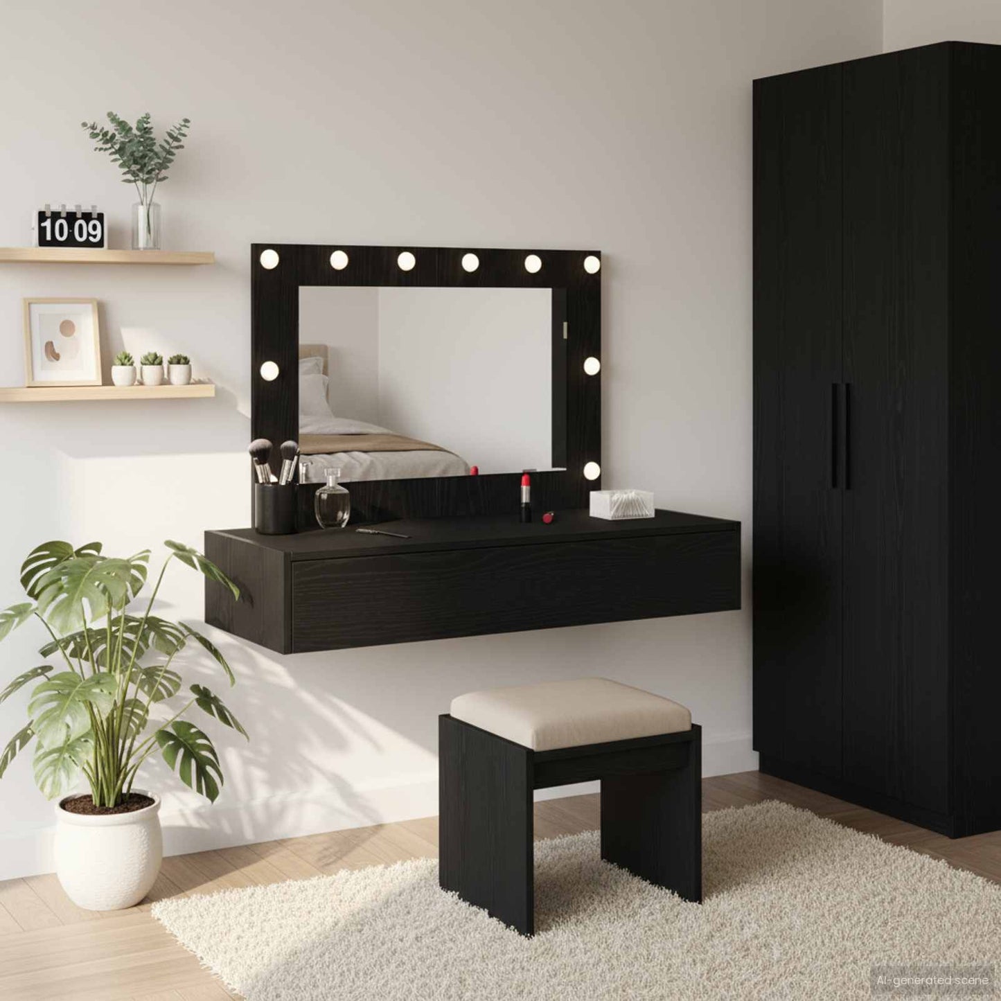 Tavolo Da Trucco Marrone Legno Multistrato