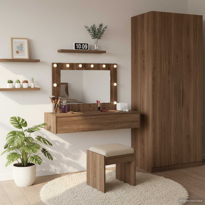 Tavolo Da Trucco Marrone Legno Multistrato