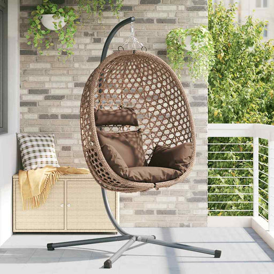 Sedia Uovo Sospesa 104 X 100 X 191 Cm Polyrattan