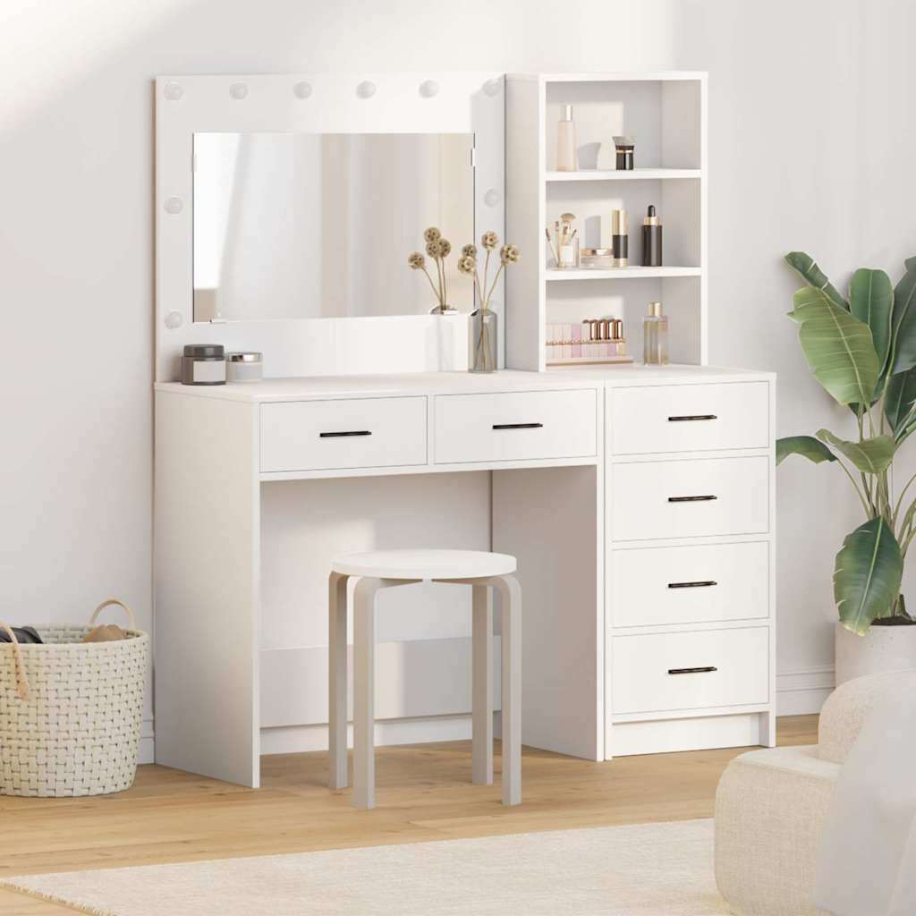 Tavolo Da Trucco Con Cassetto Grigio Chiaro 78.5 X 41 X 135 Cm