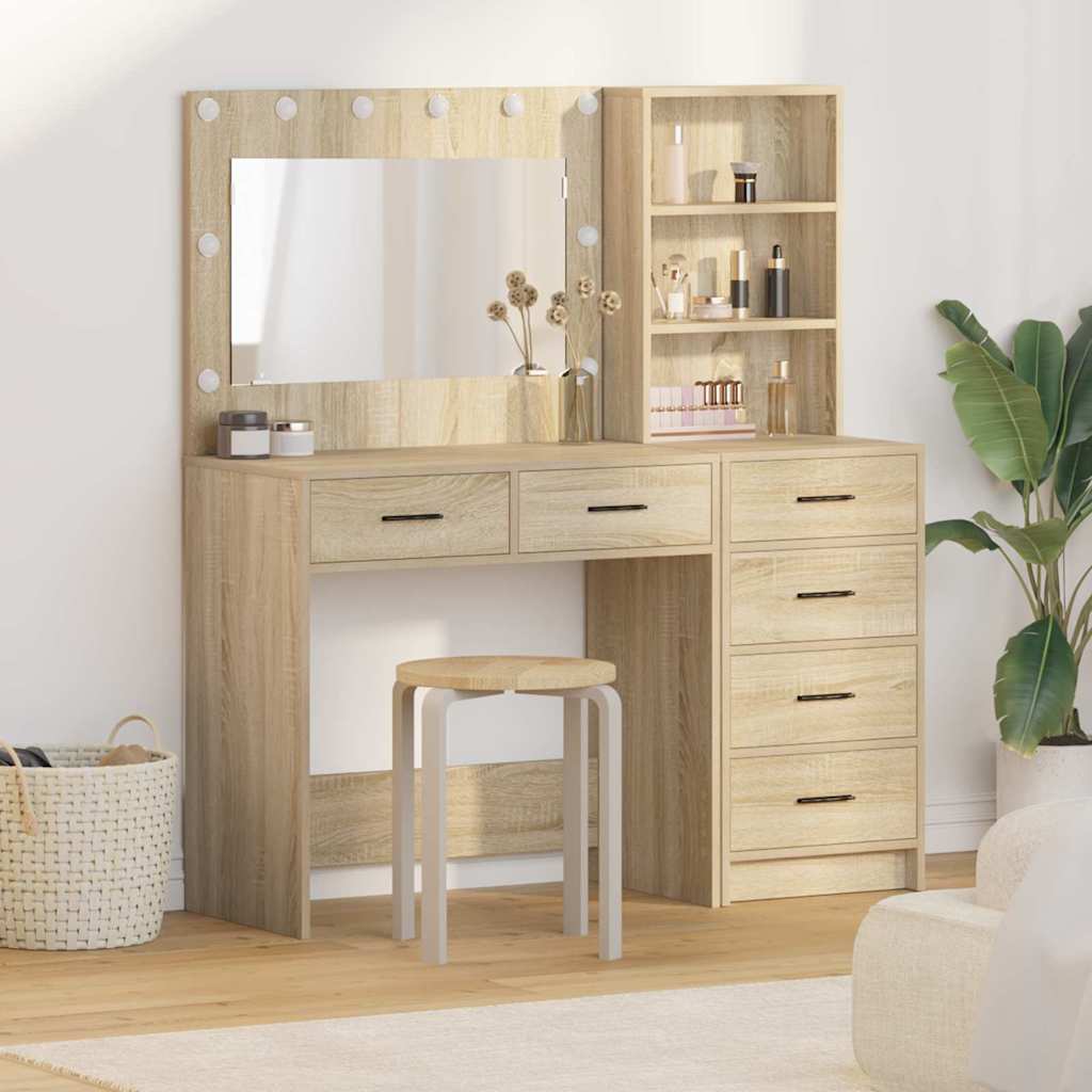 Tavolo Da Trucco Con Cassetto Grigio Chiaro 78.5 X 41 X 135 Cm