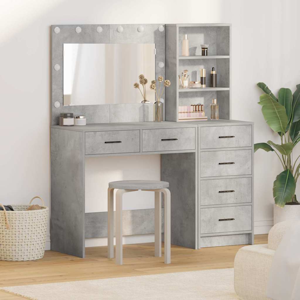 Tavolo Da Trucco Con Cassetto Grigio Chiaro 78.5 X 41 X 135 Cm