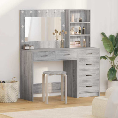 Tavolo Da Trucco Con Cassetto Grigio Chiaro 78.5 X 41 X 135 Cm
