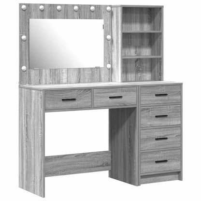 Tavolo Da Trucco Con Cassetto Grigio Chiaro 78.5 X 41 X 135 Cm