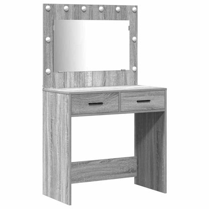 Tavolo Da Trucco Con Cassetto Grigio Chiaro 78.5 X 41 X 135 Cm