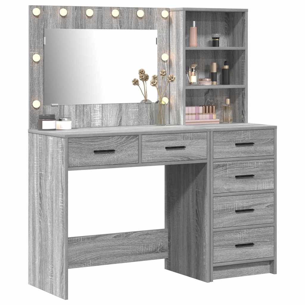 Tavolo Da Trucco Con Cassetto Grigio Chiaro 78.5 X 41 X 135 Cm