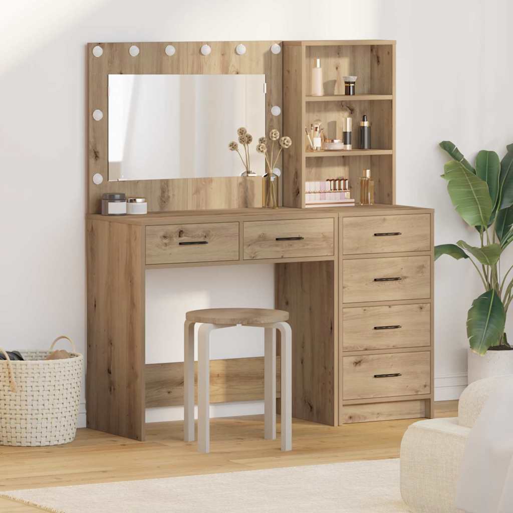Tavolo Da Trucco Con Cassetto Grigio Chiaro 78.5 X 41 X 135 Cm