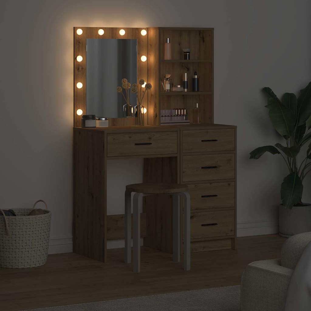 Tavolo Da Trucco Con Cassetto 2 Pcs Marrone 50 X 41 X 135 Cm