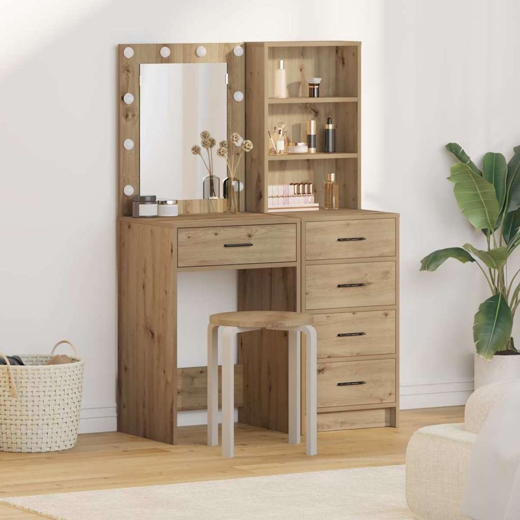 Tavolo Da Trucco Con Cassetto 2 Pcs Marrone 50 X 41 X 135 Cm