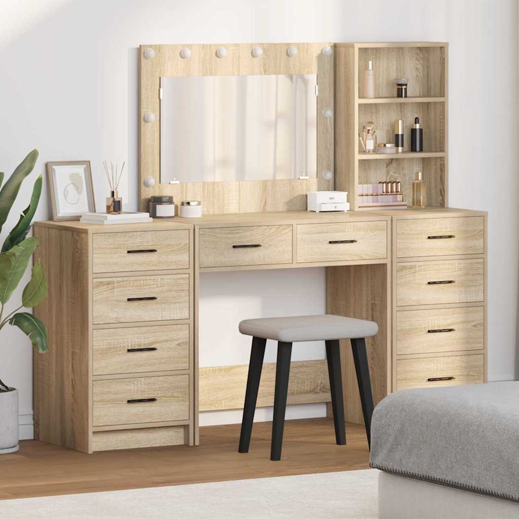 Tavolo Da Trucco 3 Pcs Legno Multistrato