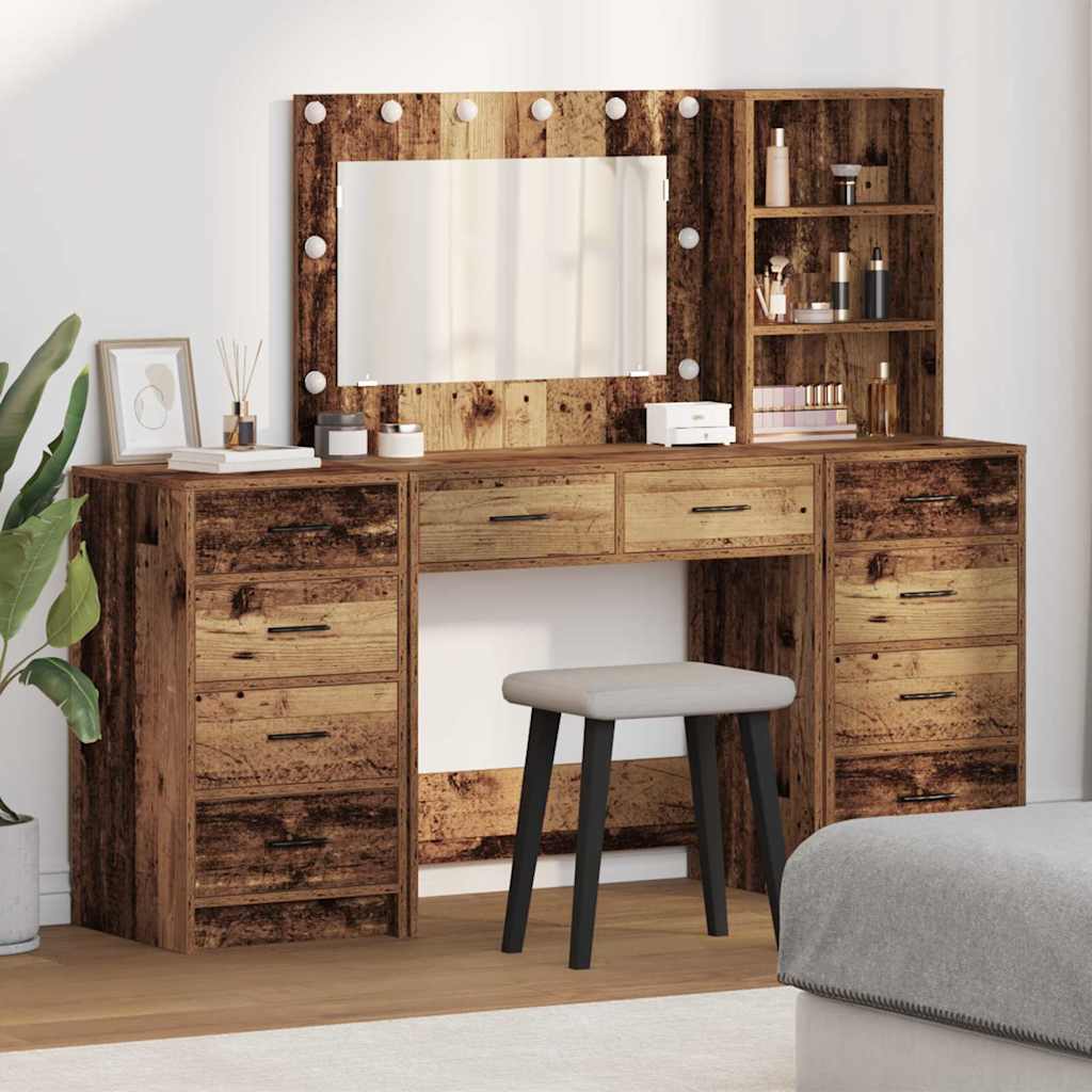 Tavolo Da Trucco 3 Pcs Legno Multistrato